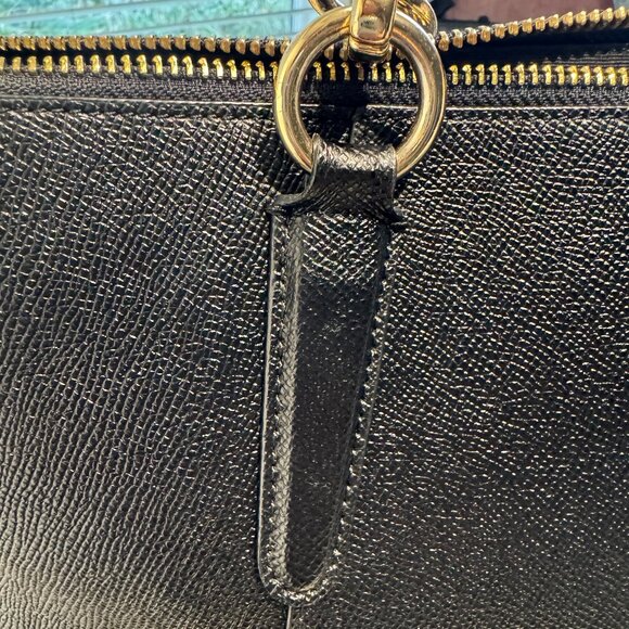 EUC Coach Ava Crossgrain Black Tote w/ Gold Tag - 16" (W) x 10" (H) x 5" (D) - Picture 8 of 11